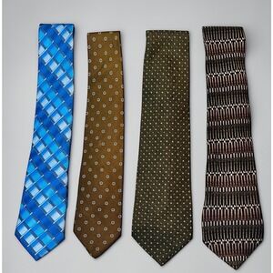 Mixed Brands Necktie Bundle Mens OS Multicolor Excellent Silk Geometric Pattern